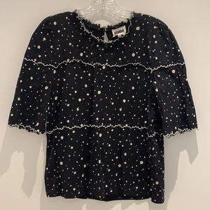 Bimba y Lola short sleeve dot print top